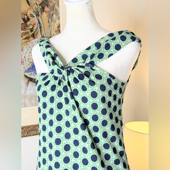 Maeve Anthropologie Green Navy Dot Twist Strap Tank Top Size M NWT - Picture 5 of 12
